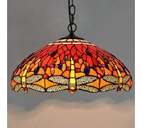 Lampe pendante créative Durable, Lustre, Lampe pendante de décoration de Libellule rétro européenne, plafonniers en Verre teinté pour Bar Restaurant