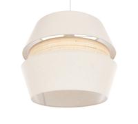 Lampe Pendante Moderne Abat-jour Raphia en Tissu Lin Beige Atoyac