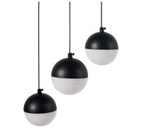 Lampe Pendante Moderne avec 3 Lumières LED intégrées Abat-jour Rond en Métal Noi