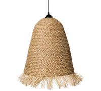 Lampe Pendante Style Boho Abat-jour Tressé Fait à la Main avec Frange Fibre de B