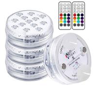 Lampe Piscine LED Lumières LED Submersibles, Temps d'éclairage 30-50 heures IP68 Étanche 16 RGB Couleurs Changement Lampes Décorativ