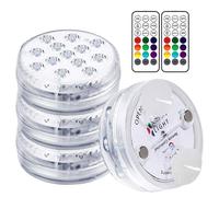 Lampe piscine LED submersible AIMOONSA 16 RGB multicolore IP68 - 4 pcs, ventouse & aimant, 30-50 h