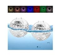 Lampe Piscine Solaire, 2 pièces Boule Lumineuse Piscine, 10cm Flottante Lampe Solaire Exterieur, IP68 Lumière Piscine Étanche, Boule