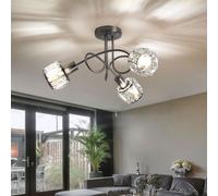 Plafonnier en cristal chrome salon spot spot en verre chrome dans un ensemble comprenant des ampoules LED