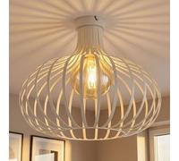 Lampe Plafond LED Globo MATEO Crème Métal 1 Lumière D 40 cm Grille