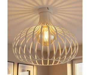 Lampe Plafond LED Globo MATEO Crème Métal 1 Lumière D 40 cm Grille