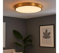 Plafonnier LED plafonnier lampe de salon lampe de salle à manger ronde, métal laiton plastique, 22W 1800lm blanc chaud 3000K, D 35 cm