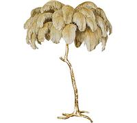 Lampe Plume d'Autruche, Lampadaires pour Salon avec Ampoule LED 3 Températures de Couleur, Lampadaire avec Interrupteur à Pied, Corps de Lampe Doré, pour Salon, Chambre à Coucher, Bureau