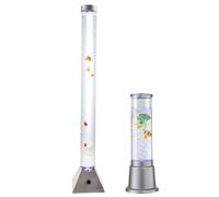 Lampe poisson colonne d'eau Lampe déco avec poisson Lampadaire avec changeur de couleur, argent clair, LED RGB