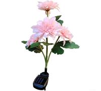 Lampe pour fleur 75cm Acier pour déco Extérieur Lampe pour fleur(Pink) | Allumage automatique nuit, extinction pour jour, interrupteur ON, charge journée, pratique