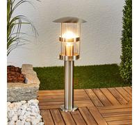 Lampe pour socle Lindby Noemi, grise, acier inoxydable, 50 cm, IP44 Noemi, gris, Inox, Moderne, Luminaire extérieur