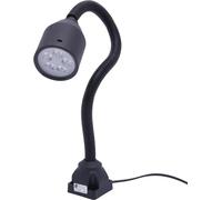 Lampe pour tour/CNC - Lampe de travail LED - 5 W - CA 110-220 V - Bras flexible - Support réglable - Noir