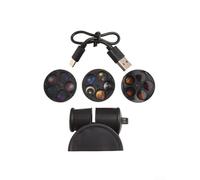 Lampe projecteur étoilée, 15 motifs de lune et d'étoiles, lumière de projection USB pour chambre d'enfant, décoration de chambre à coucher, compact ABS portable, noir