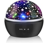 Lampe Projecteur LED Étoile, Veilleuse Enfant et Bébé, Romantique Lumière pour Maison Chambre Fête Noël(Noir)