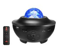 Lampe Projecteur LED,Lumière Étoilée avec télécommande,Minuterie/10 Modes de Couleur,pour Fête,Cadeau,Chambre d'Enfant -Noir