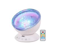 Lampe Projecteur LED Wafenso, avec Lecteur de Musique, Lumières de Nuit Projecteur Vague d'Océan 7 Couleurs(126*126*105cm)-Blanc