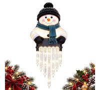 Lampe Rambarde Stalactites Bonhomme De Neige Mignonne Déco Hiver Acrylique | Extérieur Bonhomme de Neige Stalactite Lumineux Pour Rampe d'Escalier Porche Patio Entrées Fêtes
