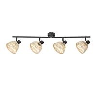 Rabalux Rattan plafonnier 4x15 W noir-beige 3136