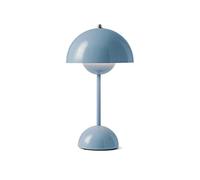 Lampe sans fil Flowerpot VP9, hauteur 29,5 cm, finition bleu ciel, design élégant pour éclairage de maison ou de bureau