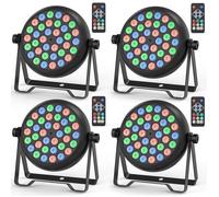 LAMPE SCENE - JAJALUYA 72W Lumière de Scène - Éclairage de Fête 36 RGB LED Avec Télécommande - PACK DE 4