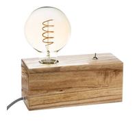Atmosphera - Socle de lampe Tibu en bois 20 cm Naturel