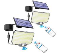 Lampe solaire - 234 LED - Applique murale extérieure - Détecteur de mouvement - 3 modes - Étanche - 1500 mAh - Lot de 2