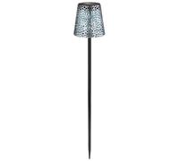Lampe solaire à brancher LED Lampe solaire de jardin pour l'extérieur Lampe solaire à brancher en métal, avec piquet IP44, effet lumineux, noir argent bleu, LED 3000K, DxH 12x70cm