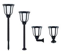 Lampe solaire à détecteur de mouvement, effet flamme vacillante, 7 modes, lot de 2