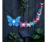 Lumière Extérieure Guirlande Solaire Piquet LED Papillons Jardin Multicolore