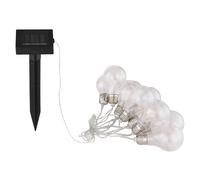 Lampe solaire à LED Chaîne lumineuse filament ampoules extérieur Chaîne lumineuse solaire, piquet de terre 2 modes, 20x LED blanc chaud, L 380 cm