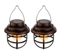 Lampe solaire à LED Décoration de jardin Lanterne solaire rouille Lampe extérieure Lampe solaire, métal, DxH 8x14 cm, set de 2