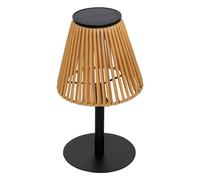 Atmosphera - Lampe à Poser Extérieure Kessy Beige H 30 cm, Solaire et Rechargeable USB, Résine Tressée - Pour Table, Jardin, Balcon