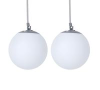 Lampe solaire à LED Lampe à suspendre Balcon blanc Boule Lampe d'extérieur Boucle en caoutchouc, plastique, 4x LED blanc chaud, DxH 20x75 cm, lot de 2