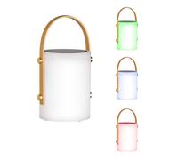 Lampe solaire à LED Lampe de table à intensité variable avec télécommande Lampe d'extérieur Batterie Lampe de table, câble USB, changement de couleur RGB, blanc beige, blanc chaud, DxH 11,5 x 24 cm