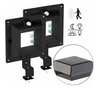 Lampe solaire à LED pour gouttière - Lunartec - Noir - Détecteur de mouvement PIR - 160 lm / 2 W