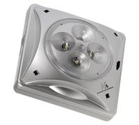 Lampe solaire à LED pour parasol, avec détecteur de crépuscule, 4 LED, magnétique, couleur argent