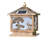 Lampe solaire à LED pour poteau de clôture extérieure en aluminium, imperméable Ip54, colonne lumineuse avec pont monté sur quai, villa carrée, cour, clôture, paysage, borne Pos 15,7 pouces x 17,7
