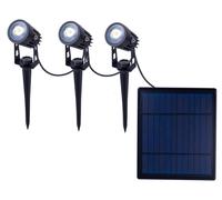 Lampe solaire à LED, projecteur, noir, 3 flammes, IP44