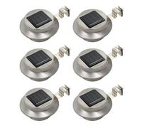 vidaXL Lampes solaires d'extérieur 6 LED rondes 12 cm blanc