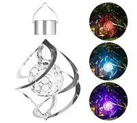 Lampe solaire à suspendre IP65 résistante à l'eau pour extérieur, carillon éolien, lumières LED à changement de couleur, lampe tournante suspendue pour jardin, terrasse, balcon