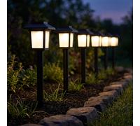 3x LED solaire plug-in lumières chemin de jardin rétro effet feu lanternes extérieures noir