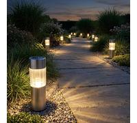 Lampe Solaire Ampoule à Enficher Extérieur LED Terrasses Inox de Jardin 12x