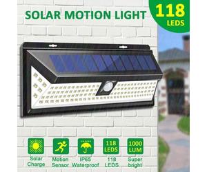 Lampe Solaire Applique Murale TEMPSA - 118 LED avec Détecteur IP65 Étanche pour Jardin Éclairage Extérieure