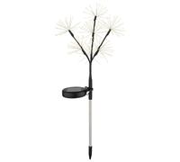 Lampe solaire aspect feu d'artifice Lampe solaire décorative Lampe solaire à piquet Lampe de jardin, acier inoxydable, LED blanc chaud, H 60 cm