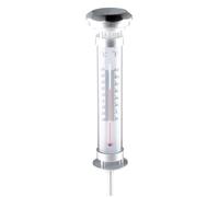 Lampe solaire avec thermomètre - LED - Extérieur - Gris anthracite