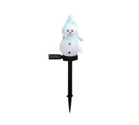 Lampe Solaire - Bonhomme Neige Père Noël Auto - Jardin Courbe Pelouse Extérieur - Blanc