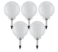 Lampe solaire boule jardin Lampe boule solaire LED Décoration de jardin Boule solaire pour extérieur 20 cm, durée d'éclairage env. 6-8 heures, H 62 cm, set de 5 pièces