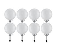 Lampe solaire boule jardin Lampe boule solaire LED Décoration de jardin Boule solaire pour extérieur 20 cm, durée d'éclairage env. 6-8 heures, H 62 cm, set de 8 pièces