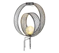Lampe solaire boule orientale lumière décorative jardin lampe solaire solaire en métal pour l'extérieur, verre craquelé, piquet de sol, 1x LED 0,06W blanc chaud, LxPxH 30x20x42 cm