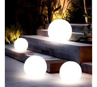 Lampe solaire d'extérieur Set de boules solaires pour jardin Lampe solaire d'extérieur, piquet de terre, blanc, ampoule LED, D 15/20/25/30 cm, 4 pièces